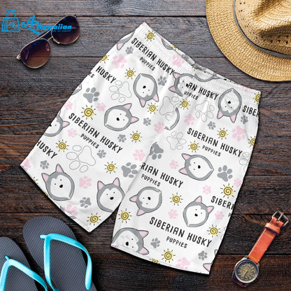 Siberian Husky Design Pattern Men Shorts