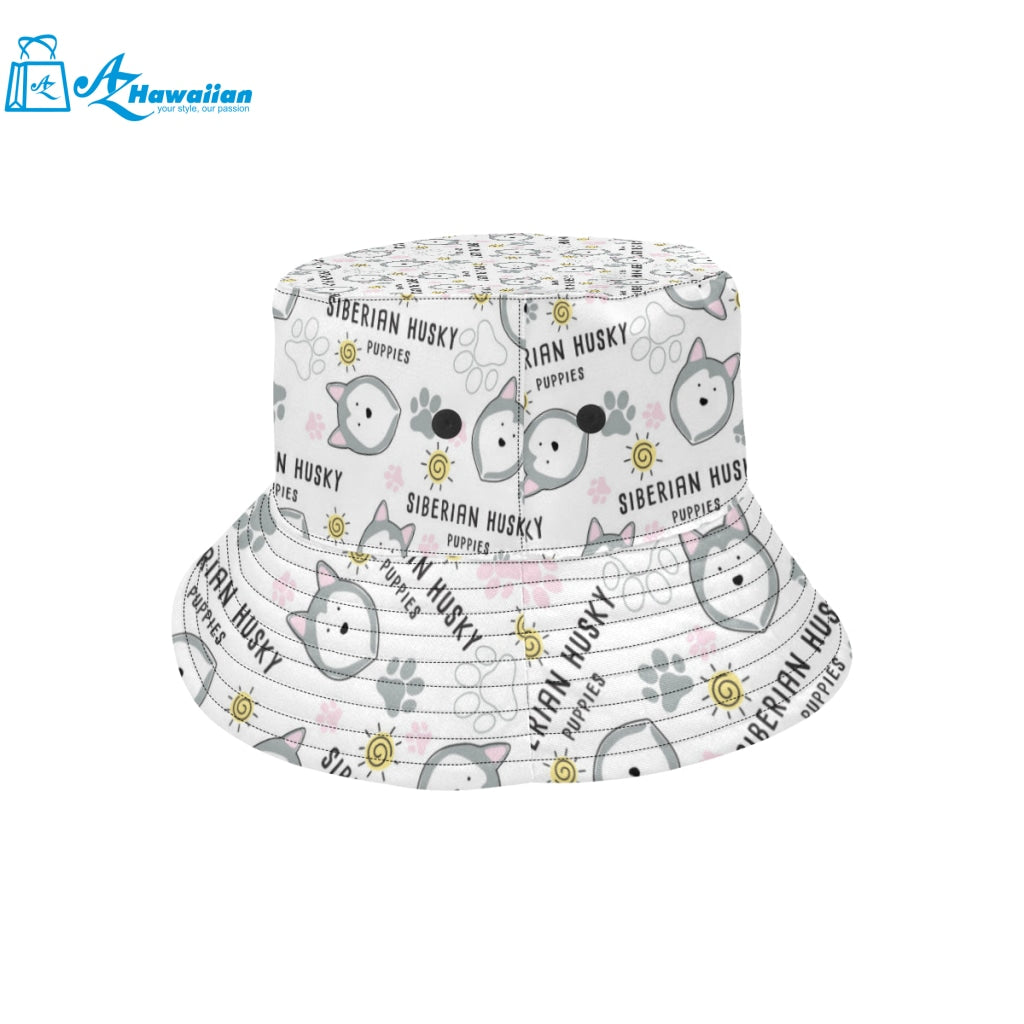 Siberian Husky design pattern Unisex Bucket Hat