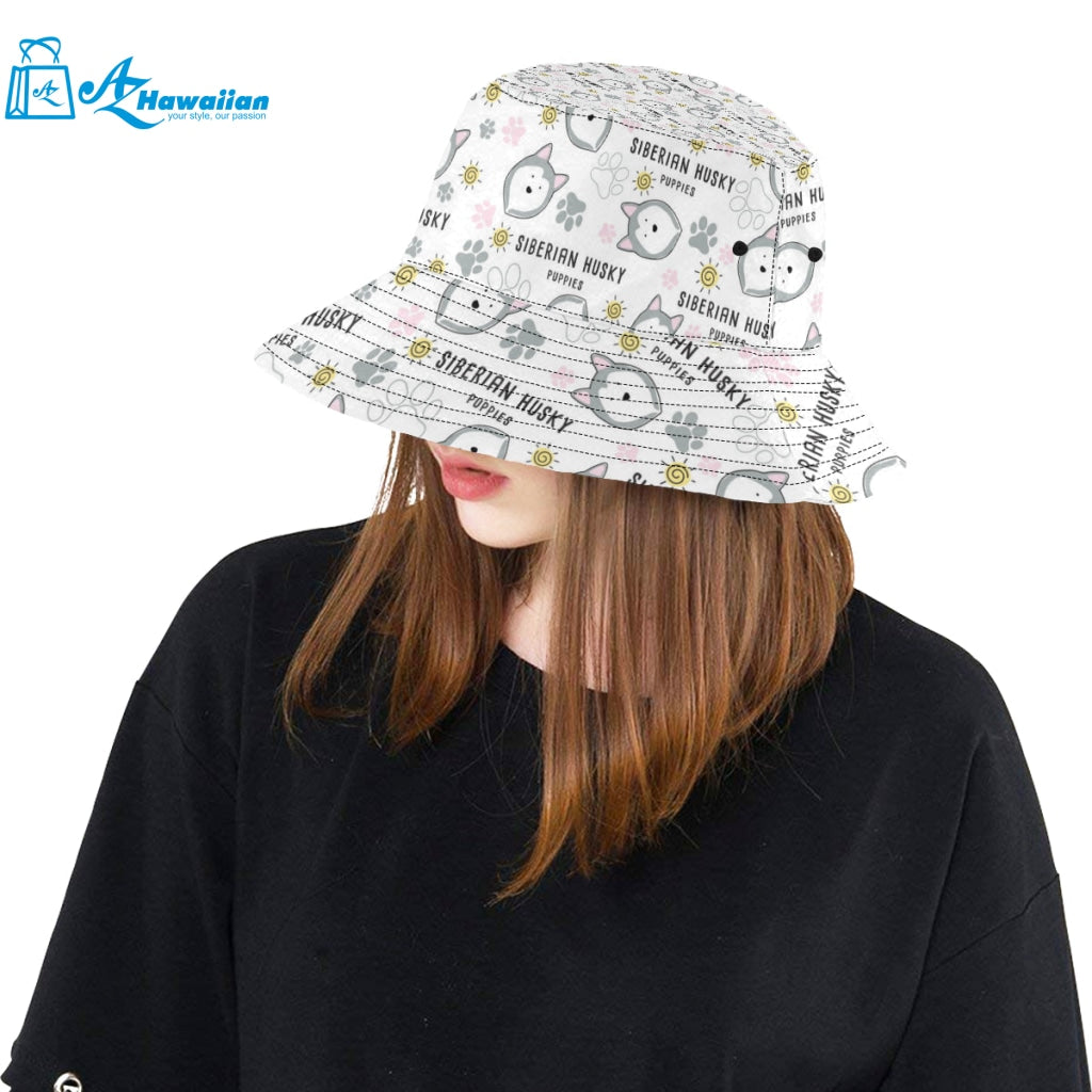 Siberian Husky design pattern Unisex Bucket Hat