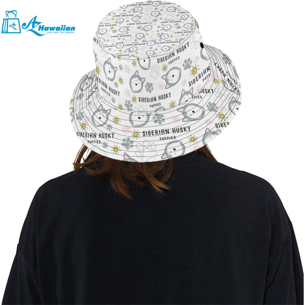 Siberian Husky design pattern Unisex Bucket Hat