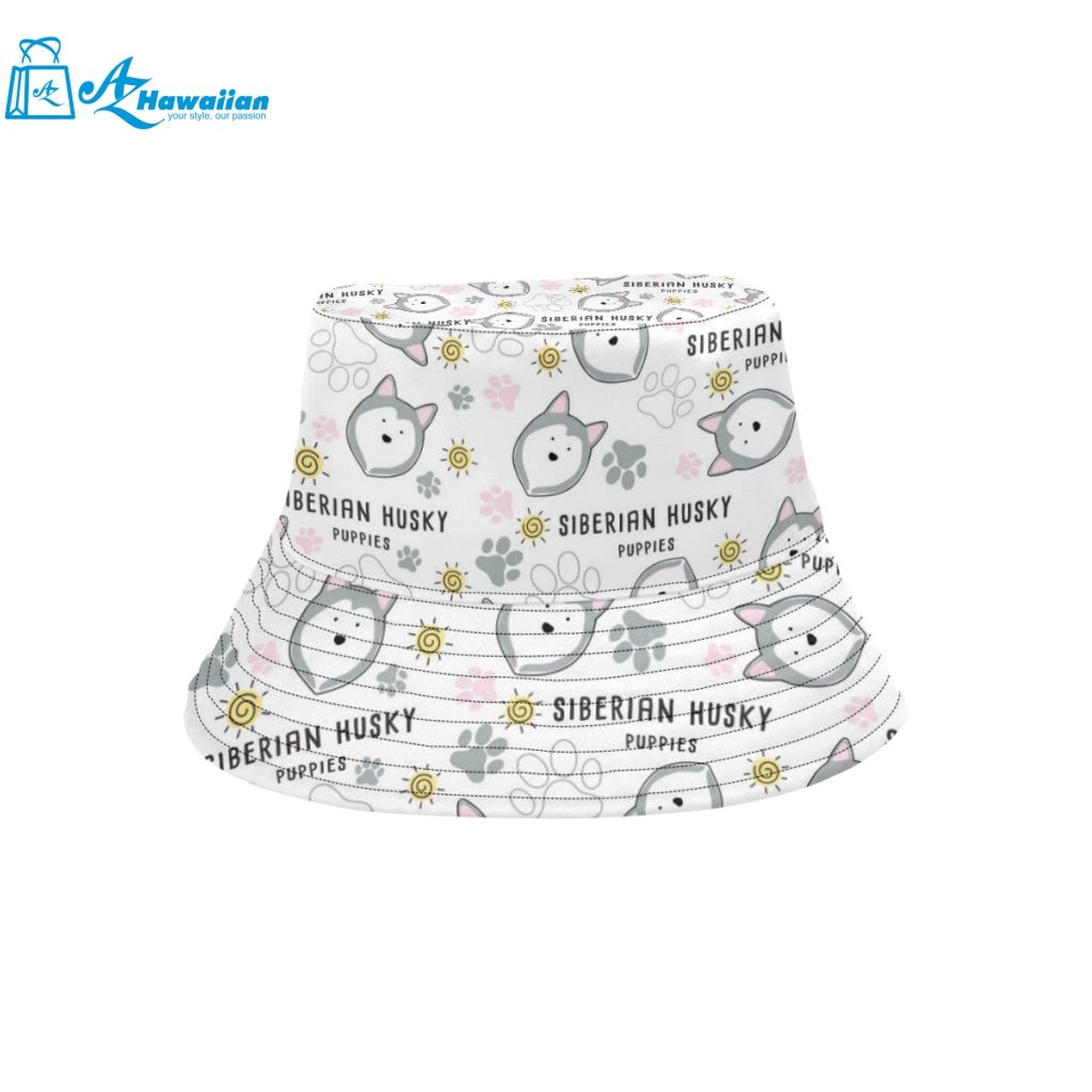 Siberian Husky design pattern Unisex Bucket Hat