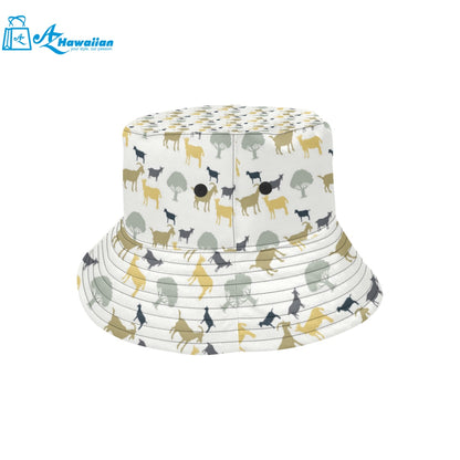 Silhouettes of goat and tree pattern Unisex Bucket Hat