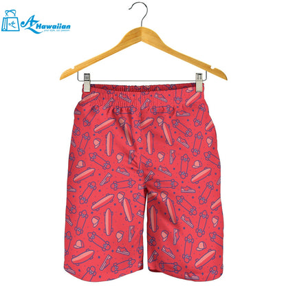 Skate Board Pattern Print Design 01 Men Shorts