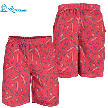 Skate Board Pattern Print Design 01 Men Shorts