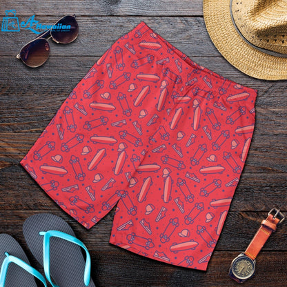 Skate Board Pattern Print Design 01 Men Shorts