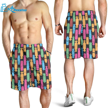 Skate Board Pattern Print Design 02 Men Shorts