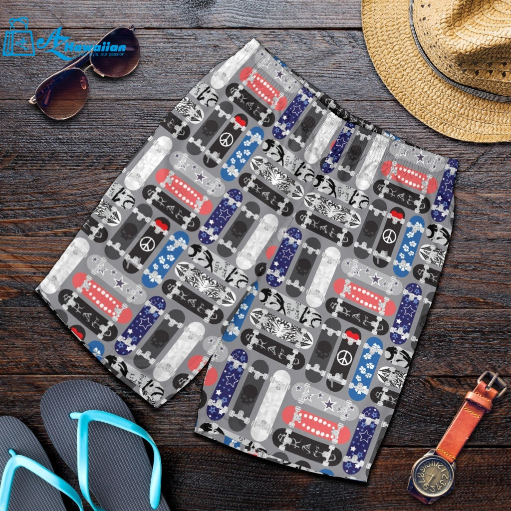 Skate Board Pattern Print Design 04 Men Shorts