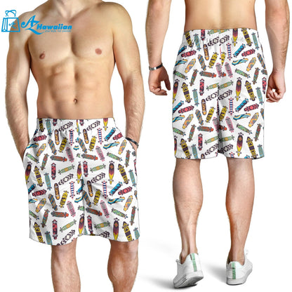 Skate Board Pattern Print Design 05 Men Shorts