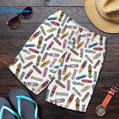 Skate Board Pattern Print Design 05 Men Shorts