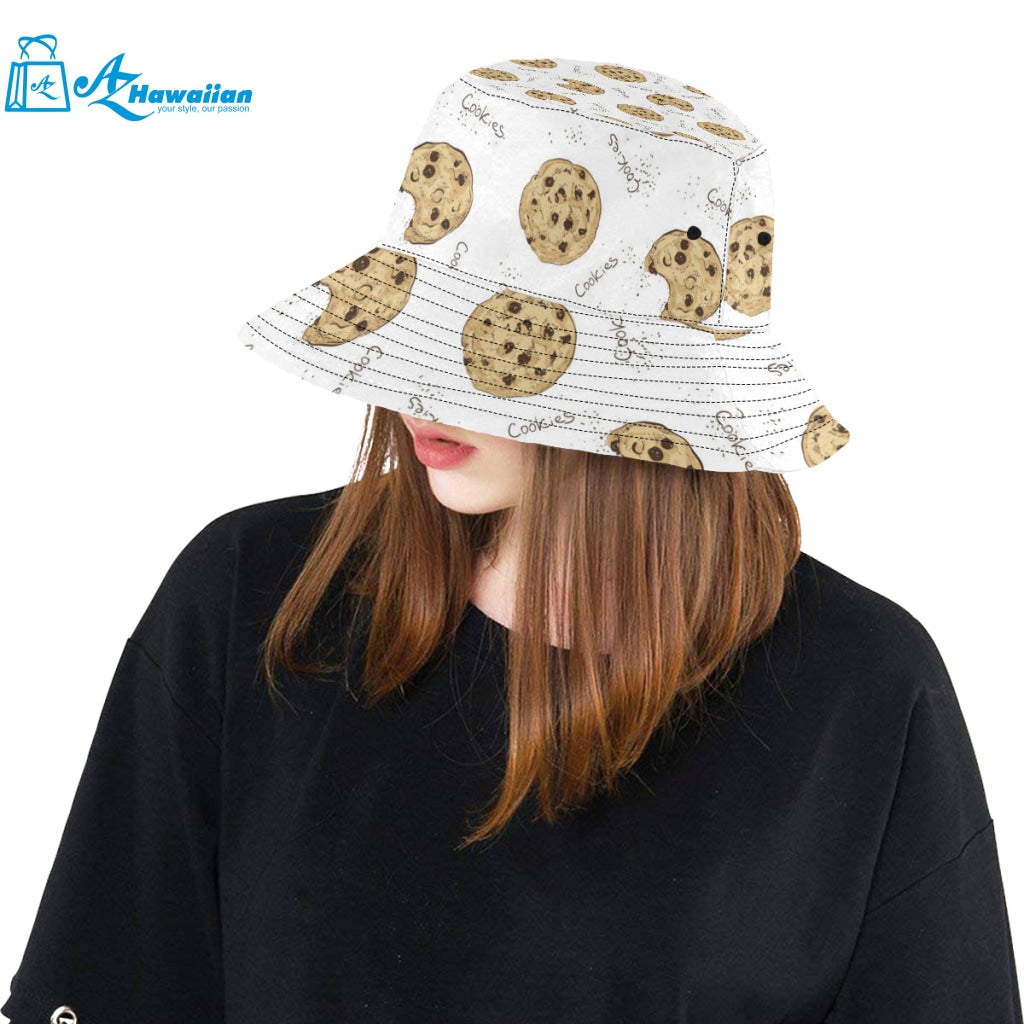 Sketch style cookie pattern Unisex Bucket Hat