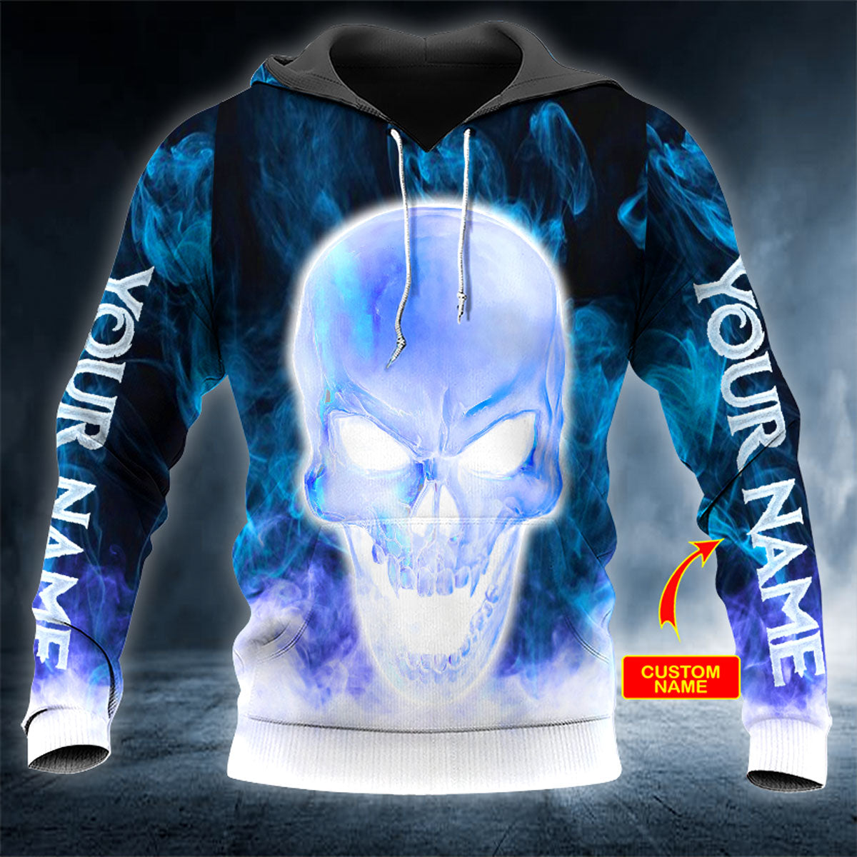 Neon Skull Personalized 3D All Over Printed Unisex Hoodie US Size