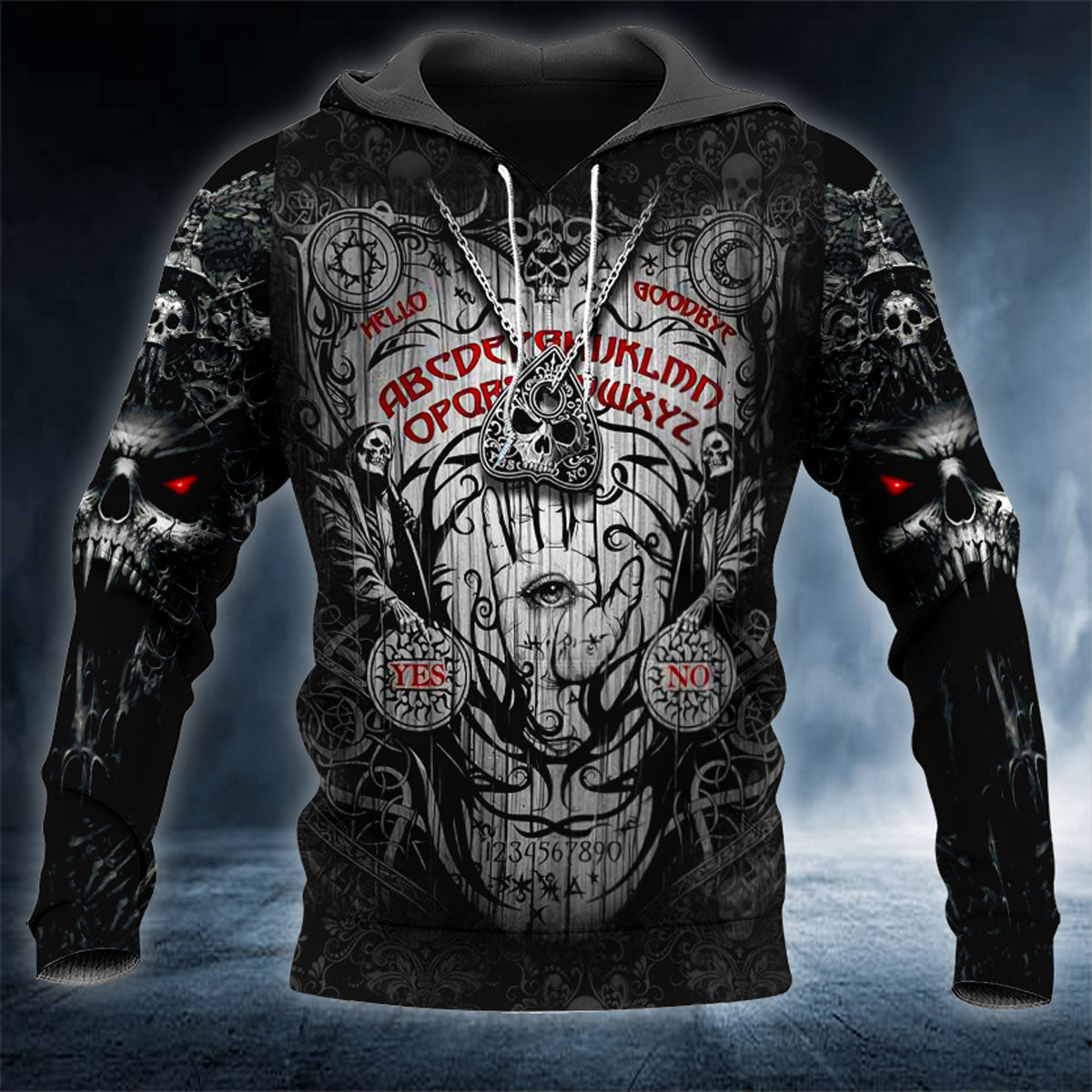 OUIJA Board Skull 3D All Over Printed Unisex Hoodie US Size