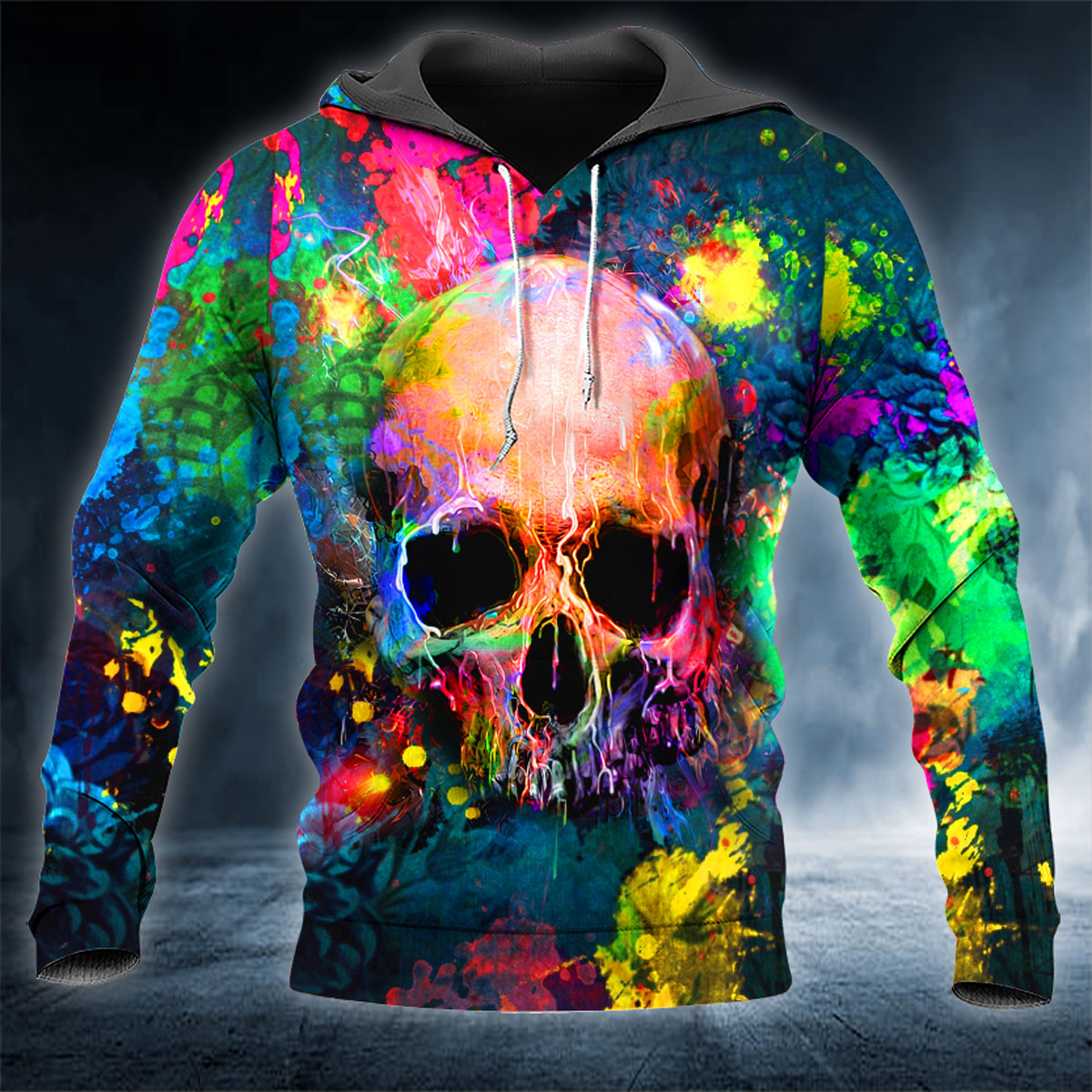 Dirt Colorful Skull Head 3D All Over Printed Unisex Hoodie US Size