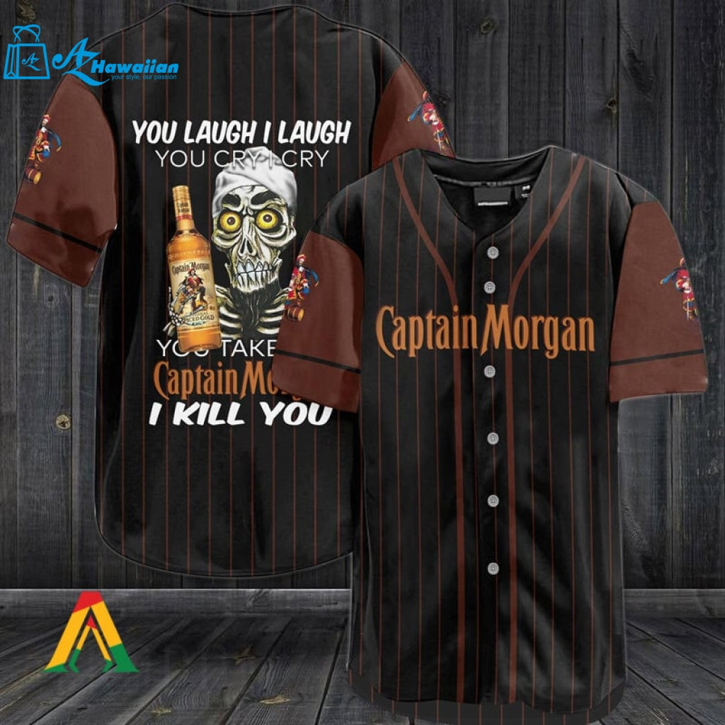 Skull Captain Morgan Whiskey Baseball Jersey