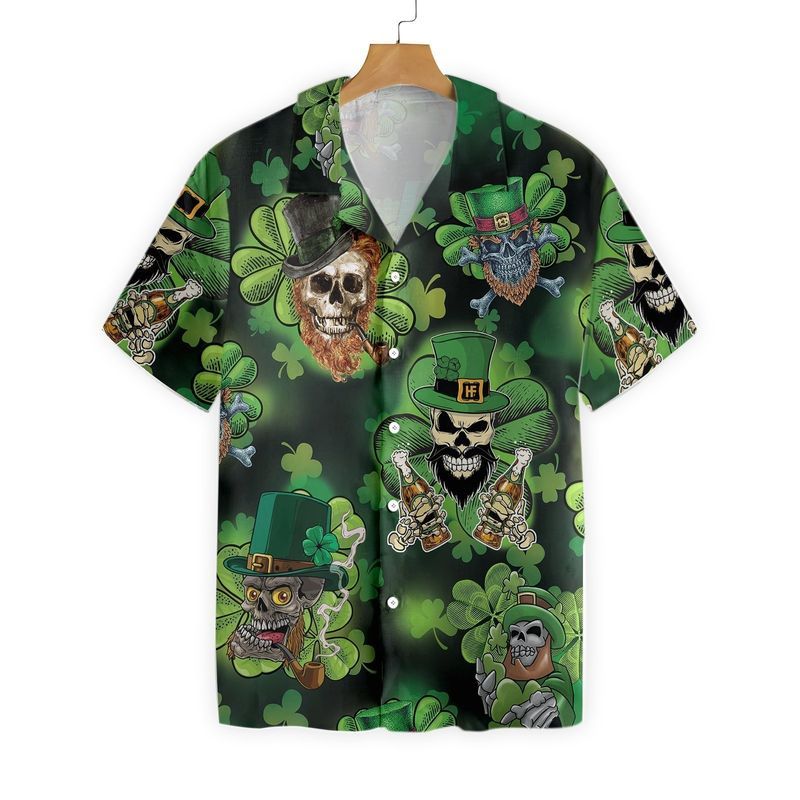 Skull Irish Saint Patrick Day For men And Women Graphic Print Short Sleeve 