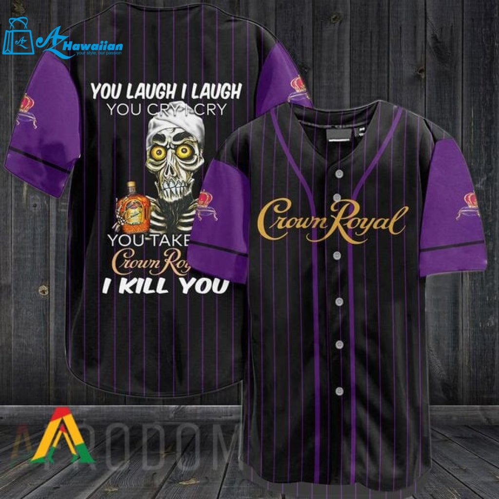 Skull Skeleton Crown Royal Baseball Jersey