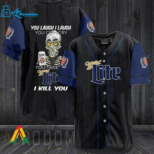 Skull Skeleton Miller Lite Baseball Jersey