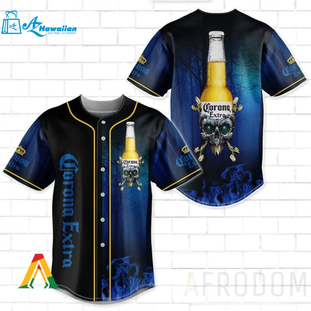 Skull With Corona Extra Baseball Jersey