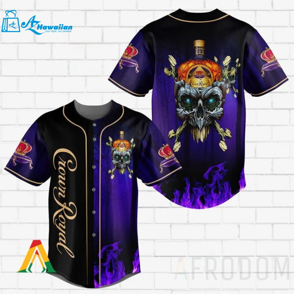 Skull With Crown Royal Baseball Jersey