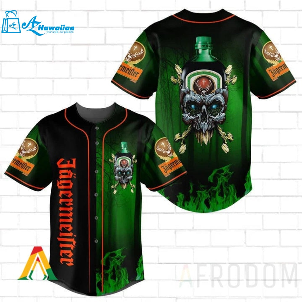 Skull With Jagermeister Baseball Jersey