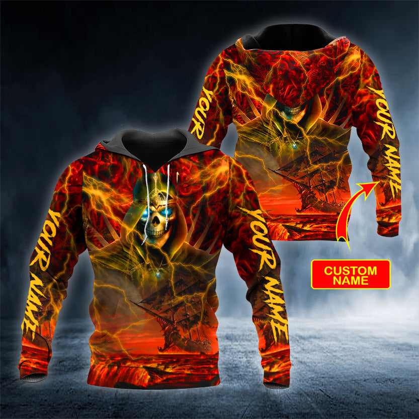 Skeleton Holding Book Heroes Skull Personalized 3D All Over Printed Unisex Hoodie US Size