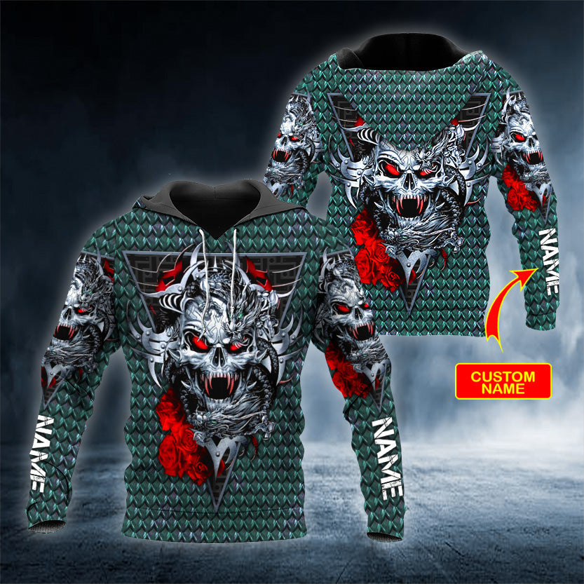 Vampire Dragon Dark King Skull Personalized 3D All Over Printed Unisex Hoodie US Size