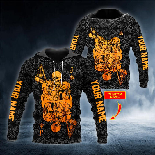 Love J Skull Personalized 3D All Over Printed US Unisex Size Hoodies