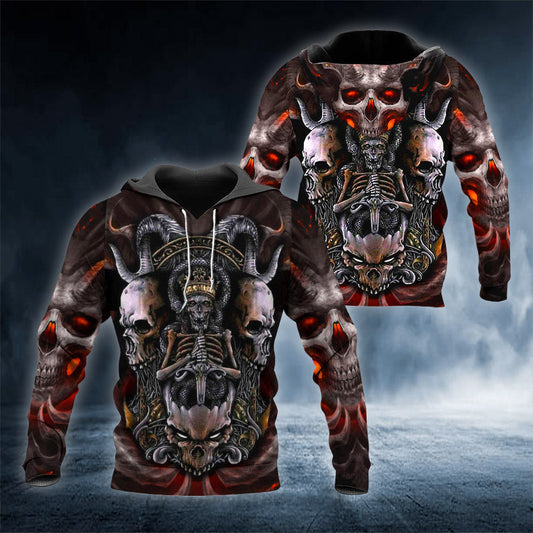 King ACDC Skull 3D All Over Printed Unisex Hoodie US Size