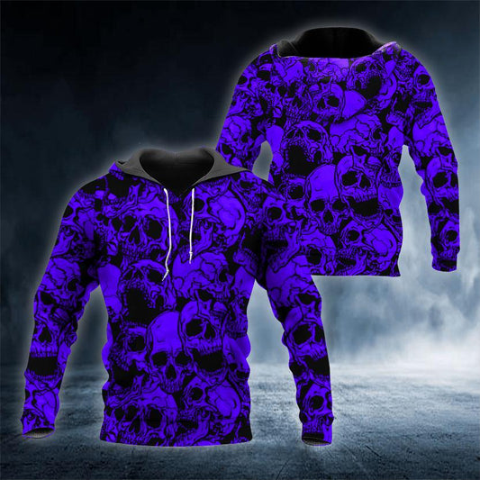 Violet Violet Skull 3D All Over Printed US Unisex Size Hoodies