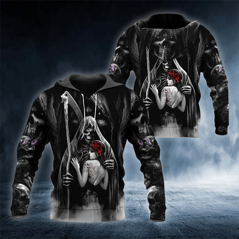 Dead Kiss Skull 3D All Over Printed Unisex Hoodie US Size