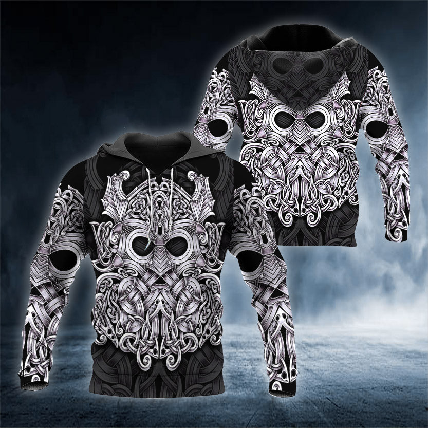 Viking Mjolnir Odin Thor's Hammer Tattoo 3D All Over Printed Unisex Hoodie US Size