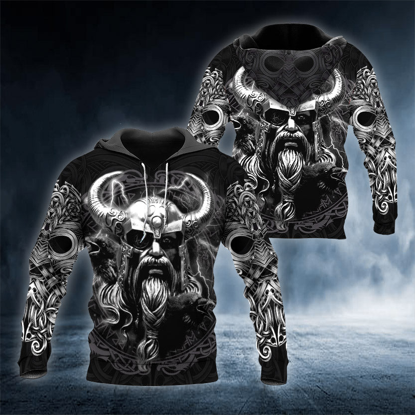 Odin Norse Warrior Viking 3D All Over Printed Unisex Hoodie US Size