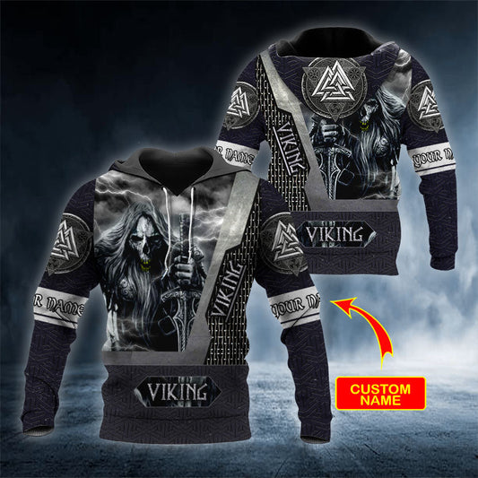 Almighty Ghost Viking Personalized 3D All Over Printed Unisex Hoodie US Size