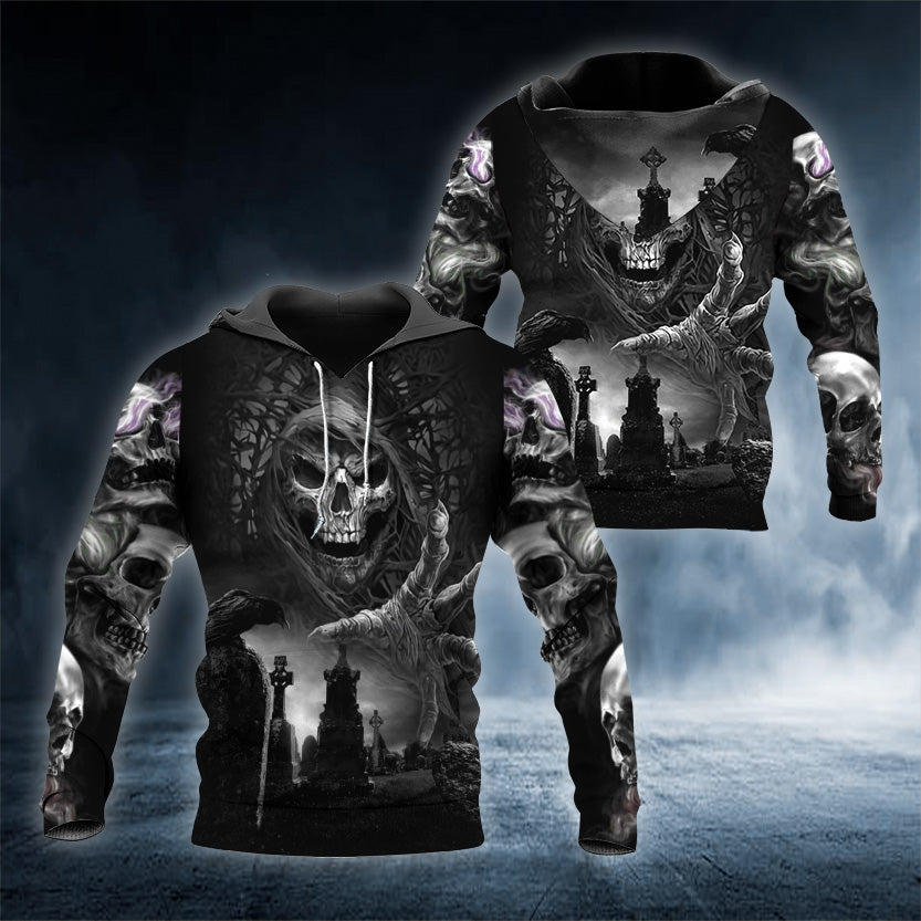 Soul Searcher Reaper Skull 3D All Over Printed Unisex Hoodie US Size