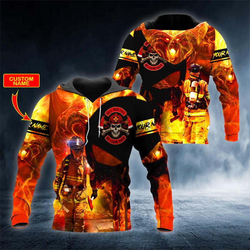 Fireman Skull Personalized 3D All Over Printed US Unisex Size Hoodies