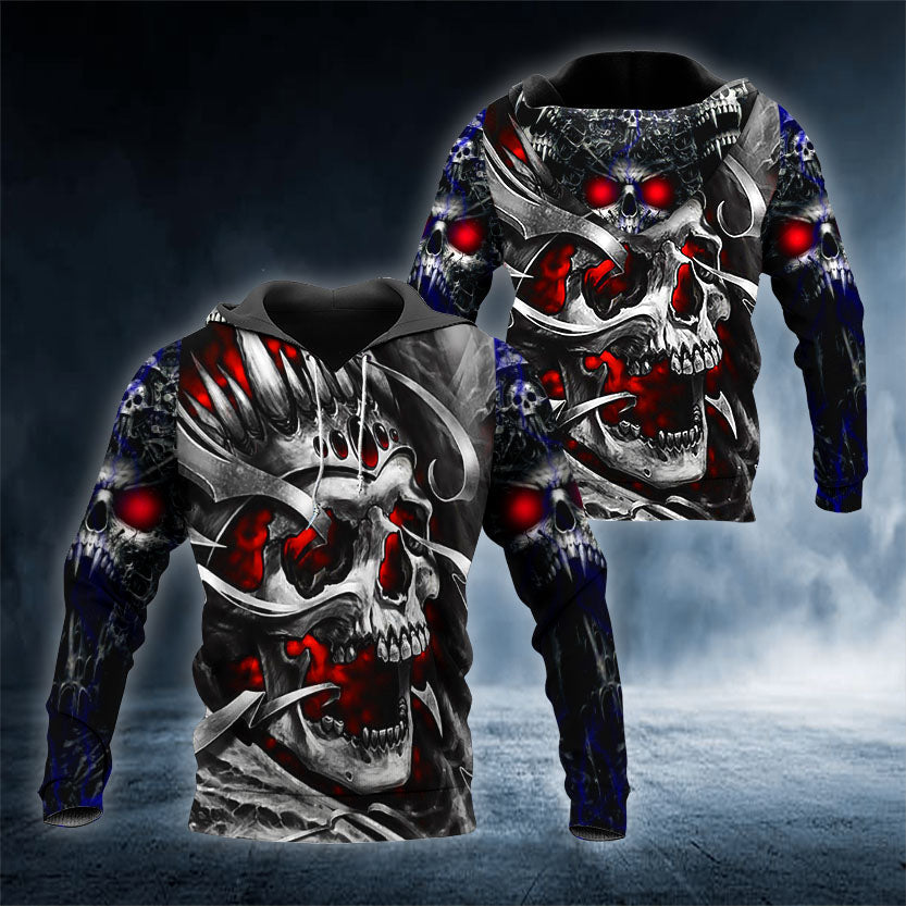 Creepy Clown King Skull 3D All Over Printed Unisex Hoodie US Size