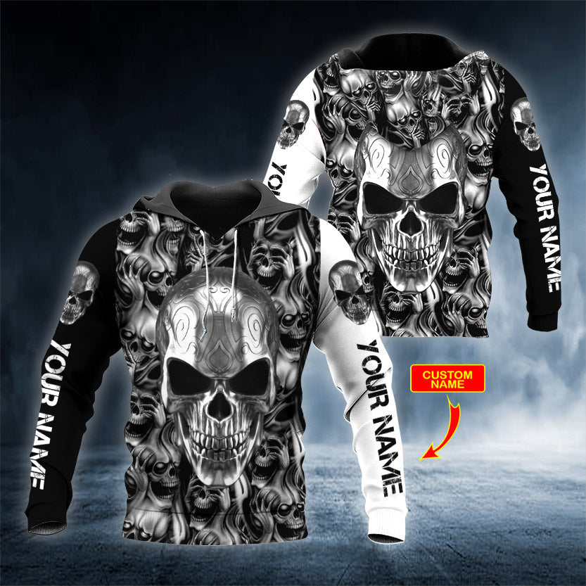 Metal Angry Skull Personalized 3D All Over Printed Unisex Hoodie US Size