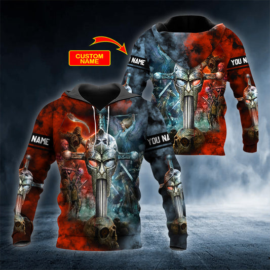 Combat Angel Grim Reaper Viking Personalized 3D All Over Printed Unisex Hoodie US Size