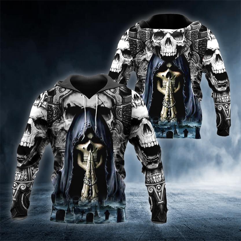 Pray Skull 3D All Over Printed US Unisex Size Hoodies