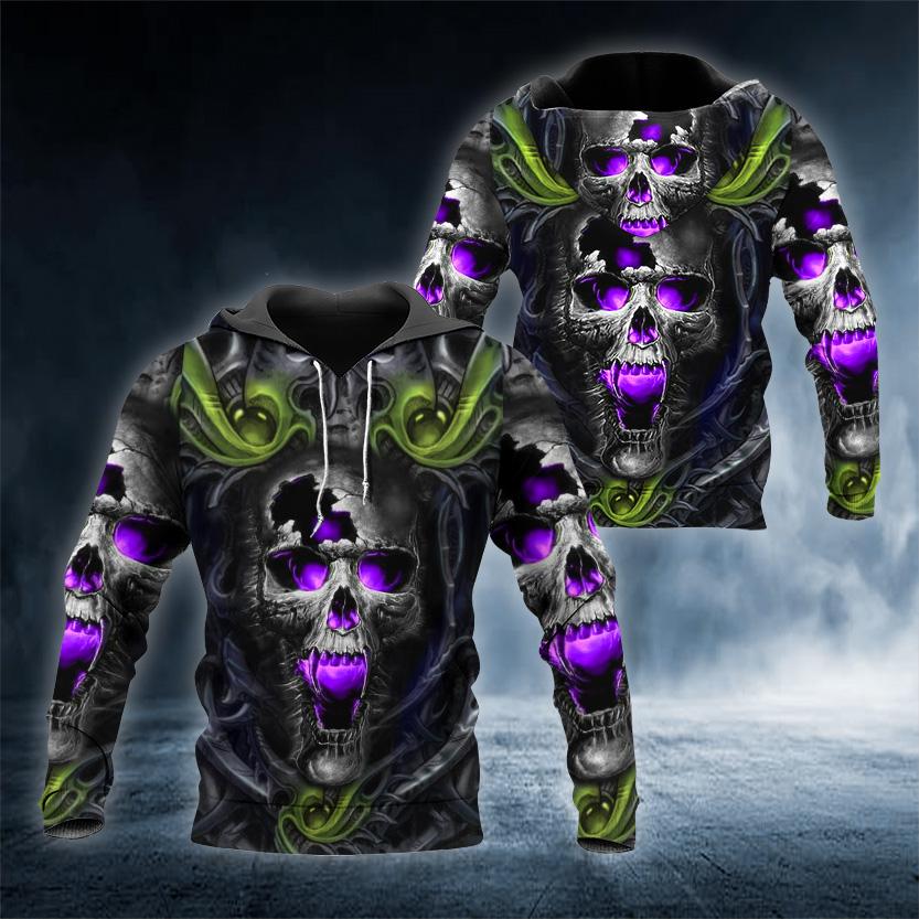 Monster Skull 3D All Over Printed US Unisex Size Hoodies