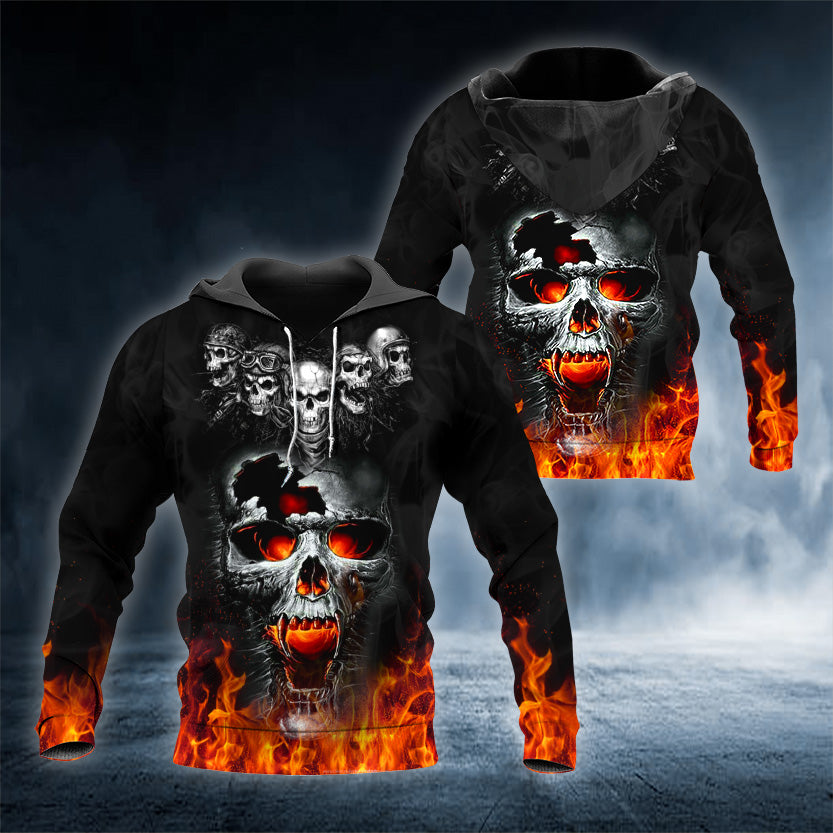 The Immortal Death Of Five Fire Skull 3D All Over Printed Unisex Hoodie US Size