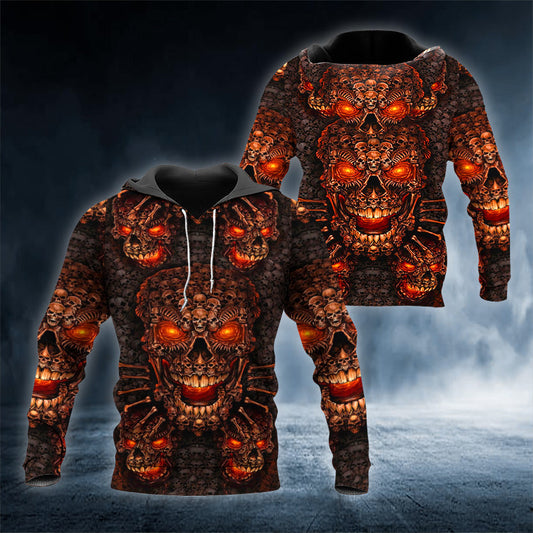 Hundreds Of Small Skull 3D All Over Printed Unisex Hoodie US Size