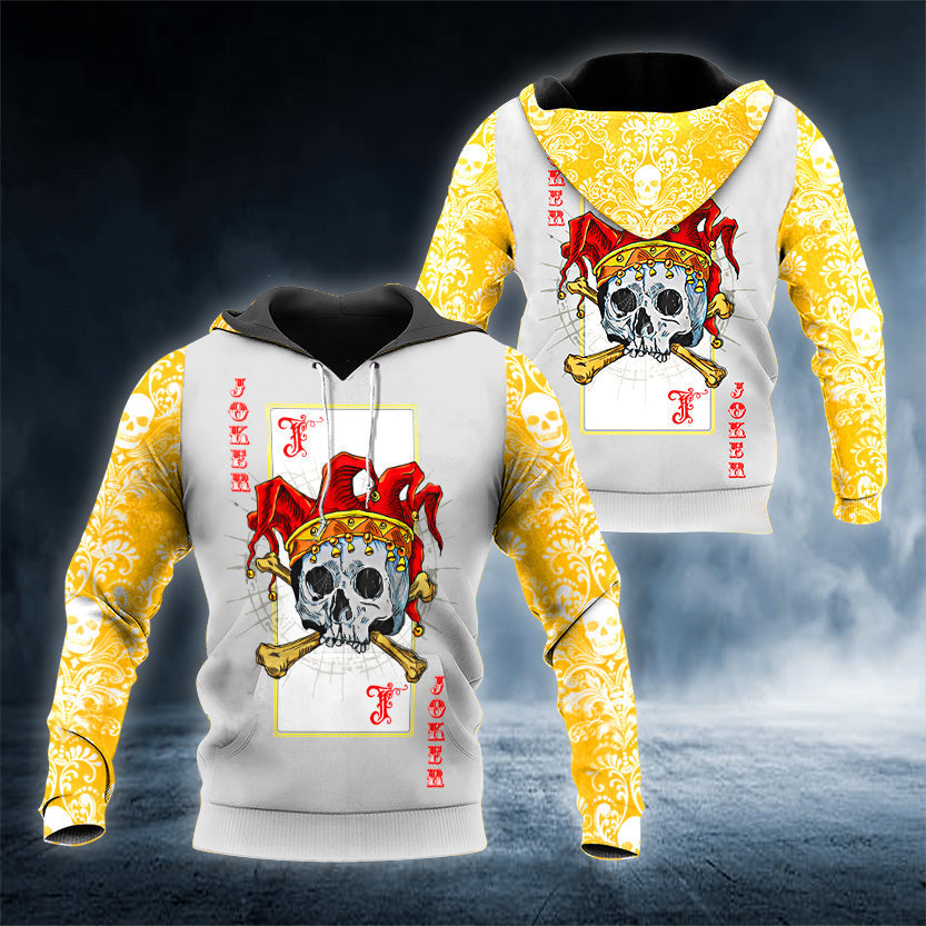 Creepy Jester Skull 3D All Over Printed Unisex Hoodie US Size