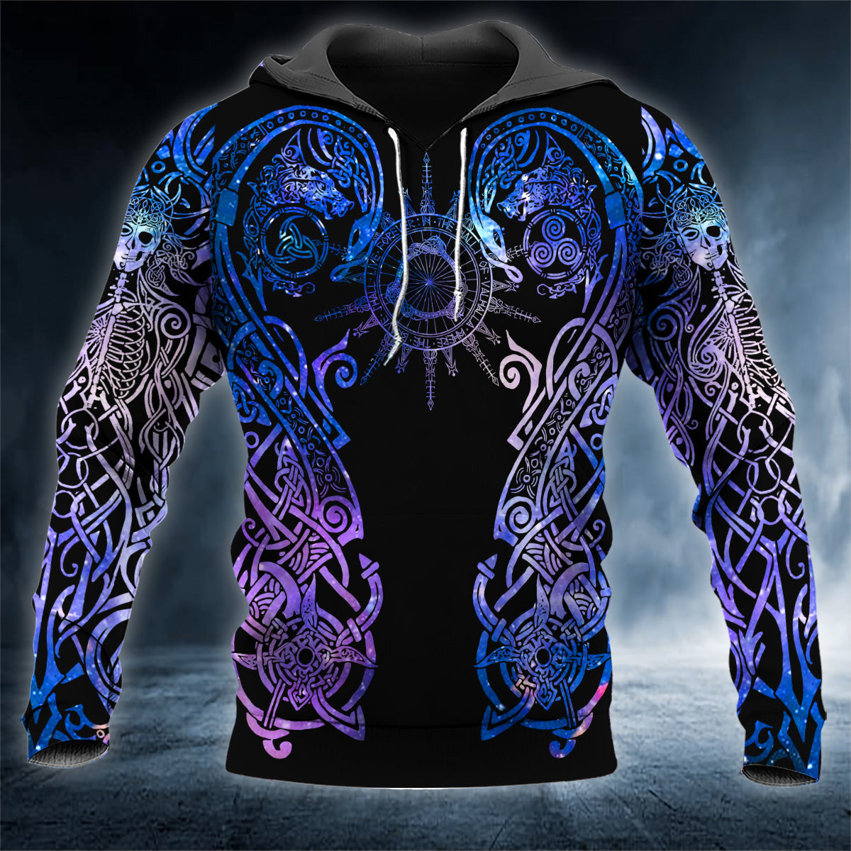 Galaxy Norse Mythology Viking Tattoo 3D All Over Printed Unisex Hoodie US Size