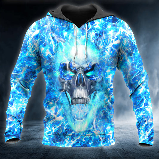 Ice Face Skull 3D All Over Printed Unisex Hoodie US Size