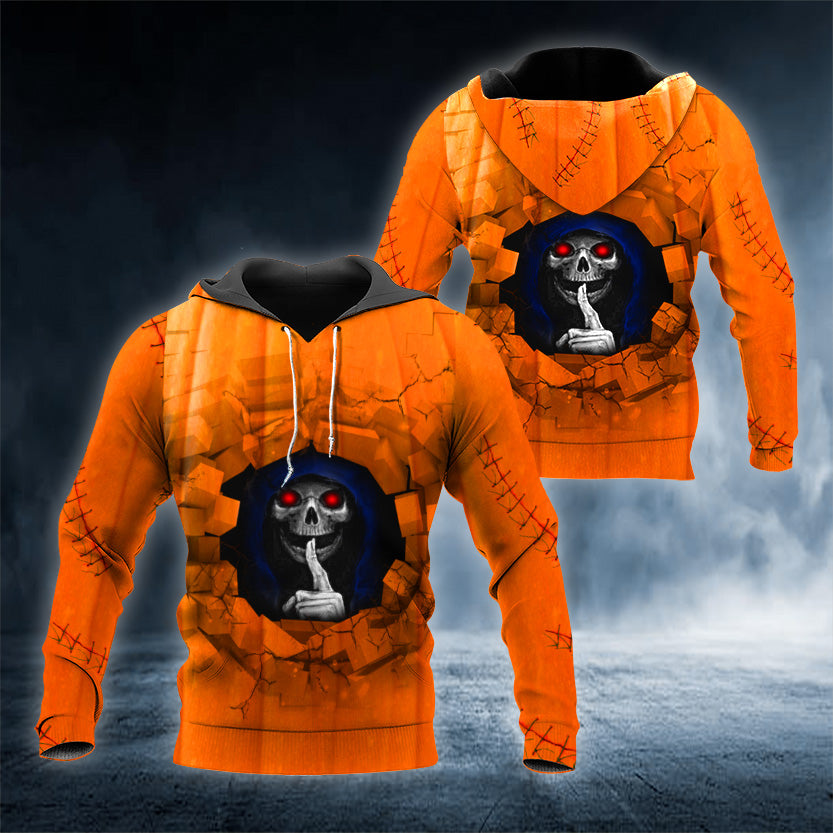 Ghost Inside Pumpkin Skull 3D All Over Printed Unisex Hoodie US Size