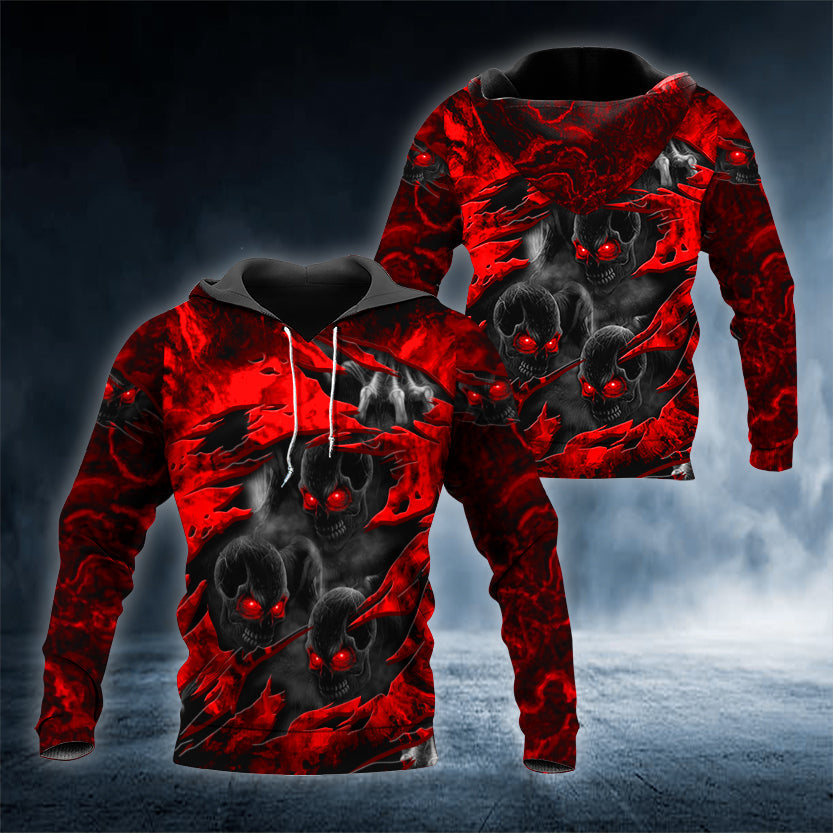 Dark Ghost Skull 3D All Over Printed Unisex Hoodie US Size