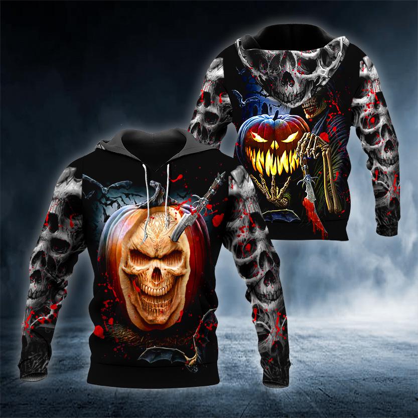 Ghost Head Skull 3D All Over Printed US Unisex Size Hoodie