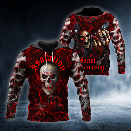 Isolation 2021 Zombie Blood Skull 3D All Over Printed Unisex Hoodie US Size