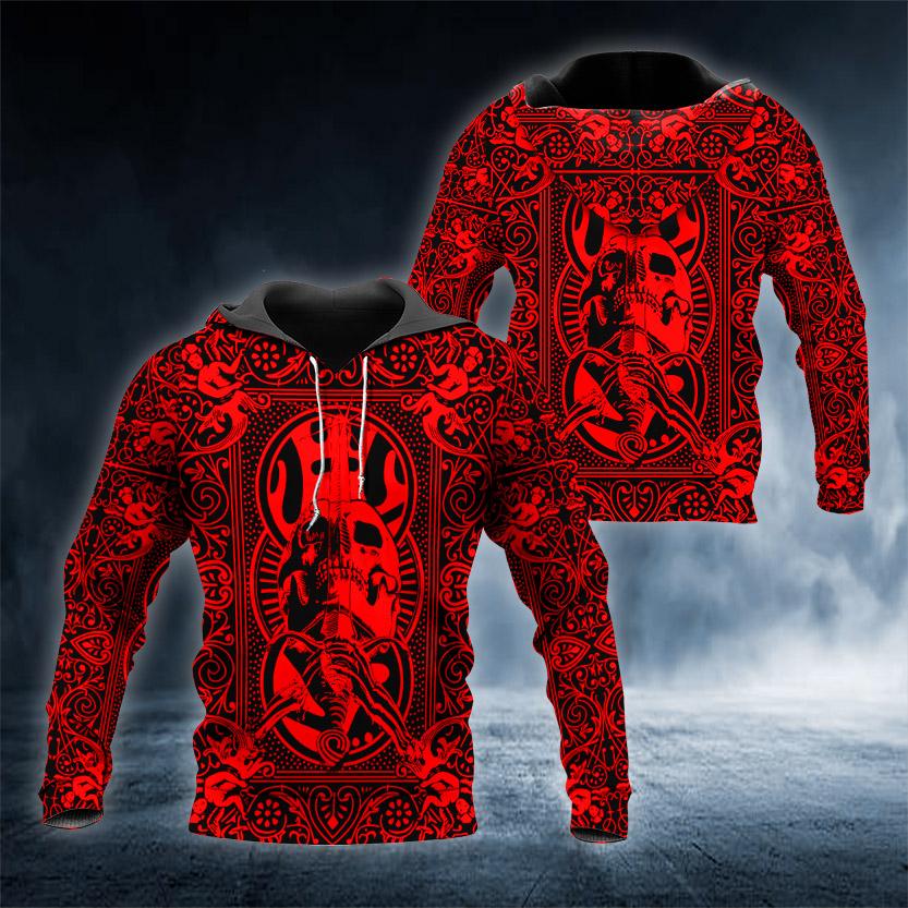 Head Sword Blood Skull 3D All Over Printed US Unisex Size Hoodie